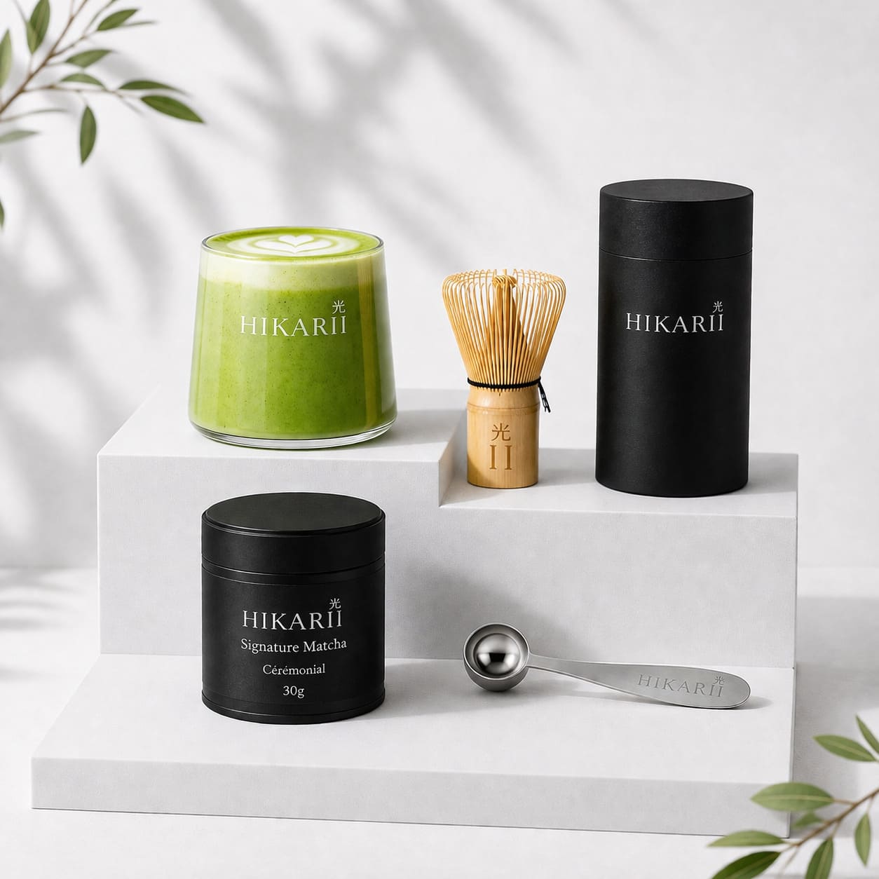 Coffret matcha prestige HIKARII avec accessoires cérémonie et matcha premium