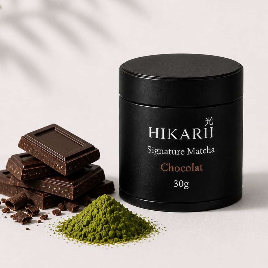 matcha chocolat hikarii poudre thé vert aromatisé cacao