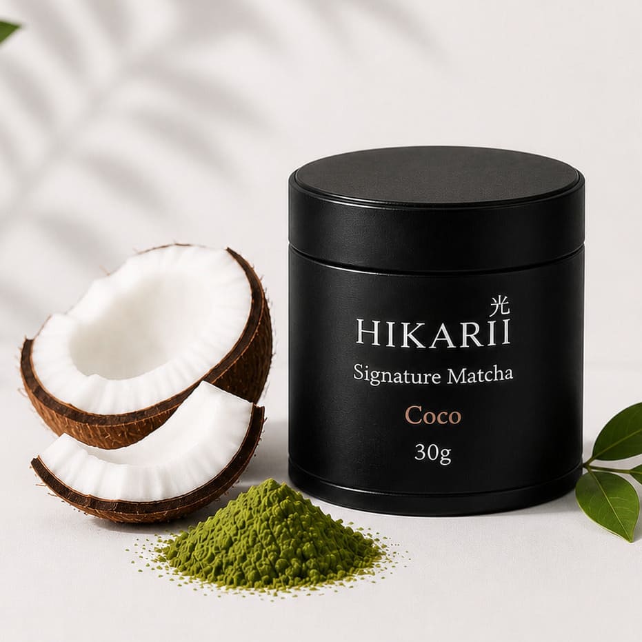 matcha coco hikarii poudre thé vert aromatisé noix de coco